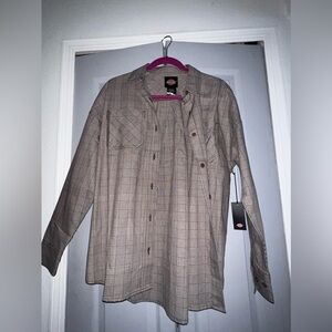 👚NWT Womens Dickies houndsthooth button up shirt size S